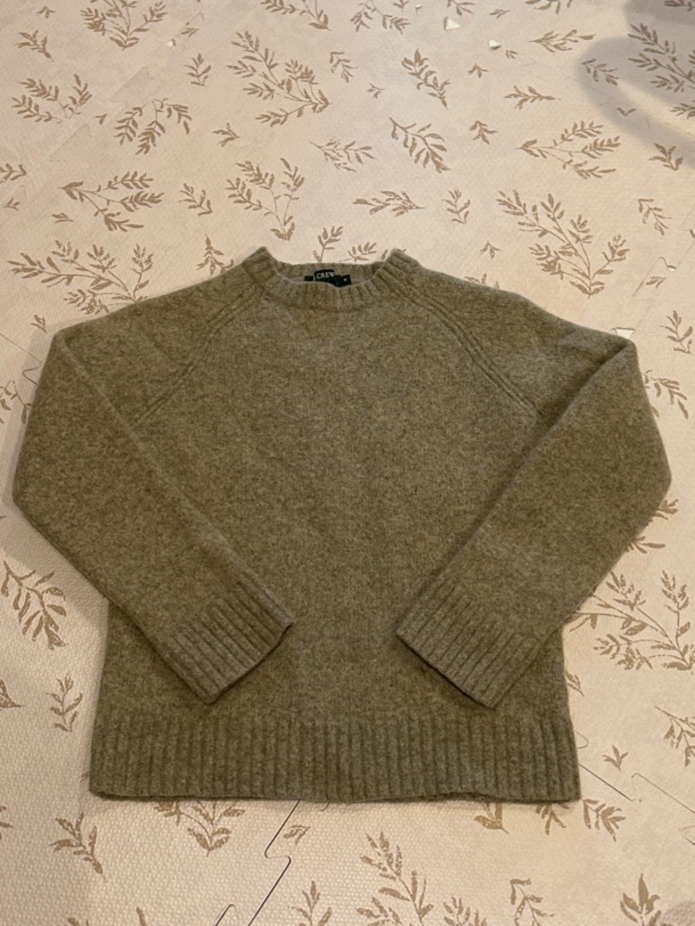 Lambs Wool J. Crew Olive Green Crewneck Sweater